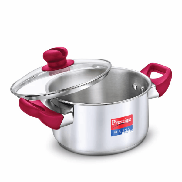 Prestige Platina Popular Stainless Steel Gas and Induction Compatible Casserole 